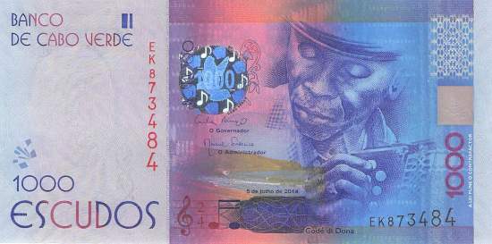 Kap Verden p73a 1000 Escudos 2014 1977